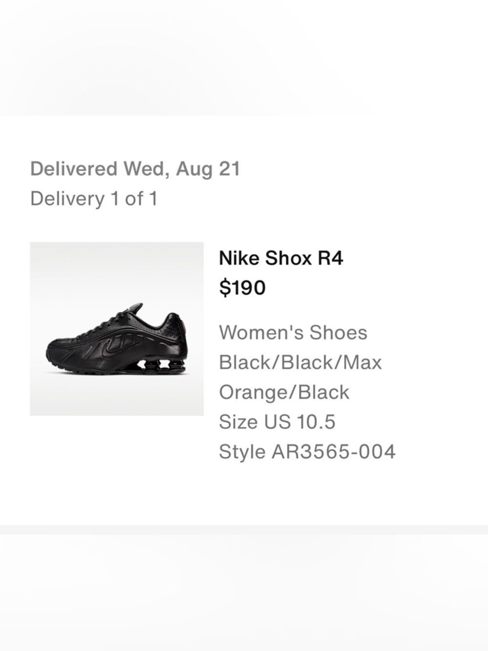 Nike Shox R4 Women's Sneakers - Black with Orange Accent